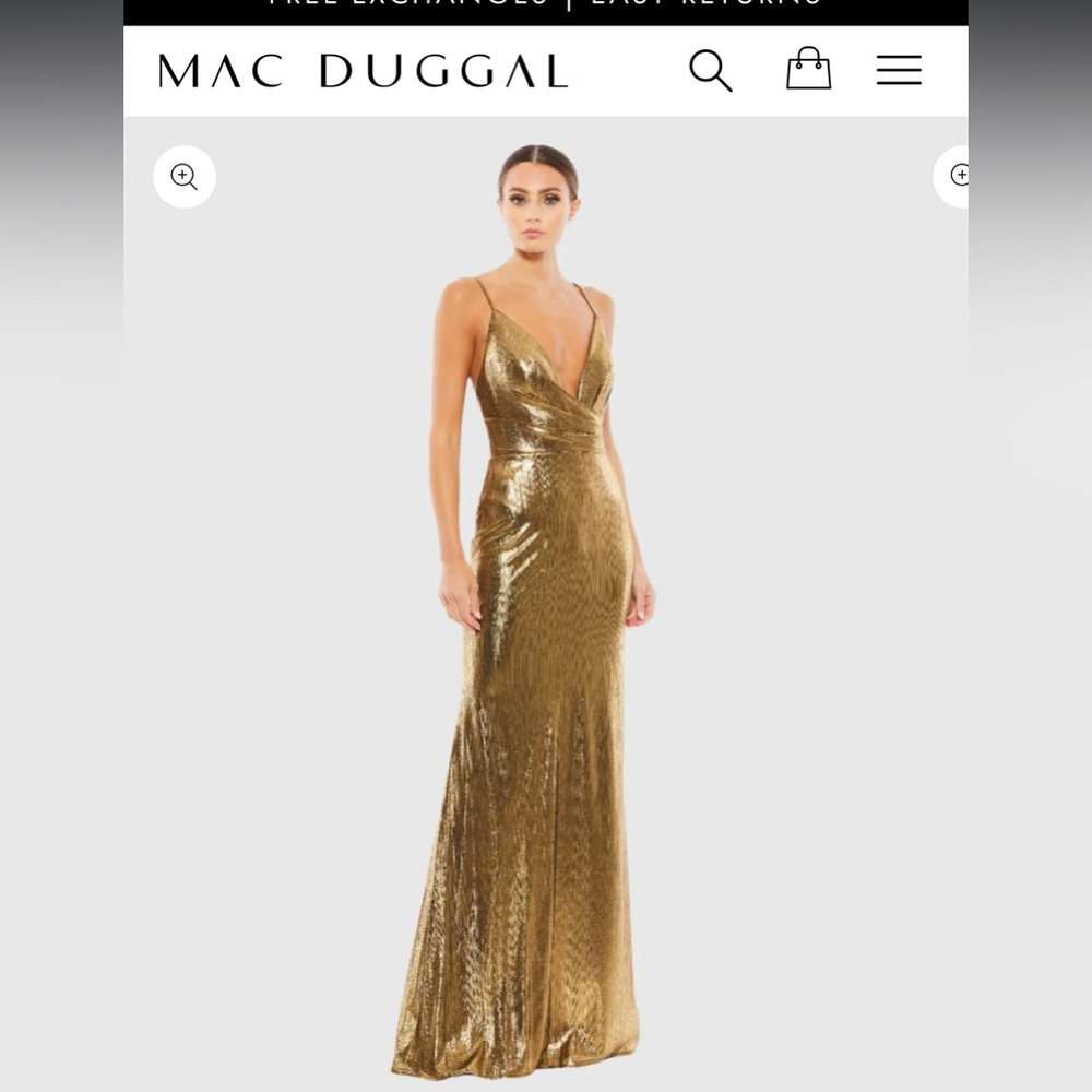 Mac Duggal Metallic Bronze Dress
NWT